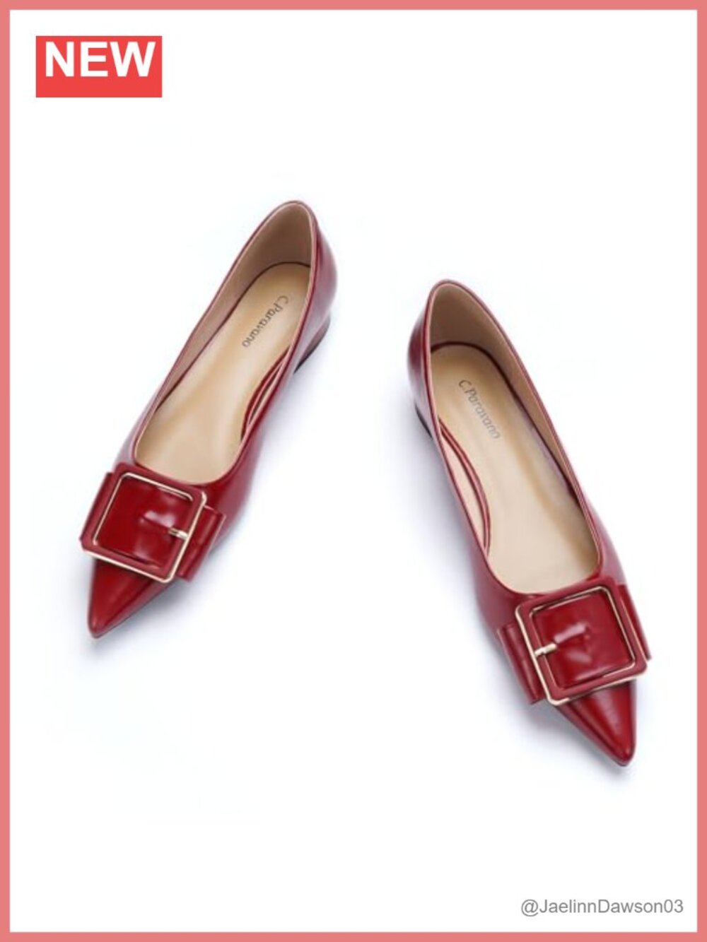 Lambskin Leather Pointed Toe Ballet Flats with Memory Insole